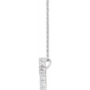 14K White 1/2 CTW Lab-Grown Diamond Cross 18" Necklace