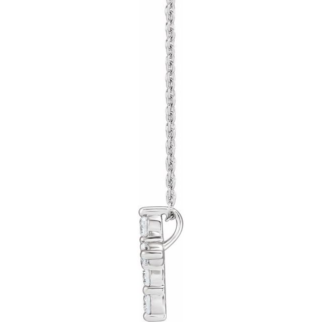 14K White 1/2 CTW Lab-Grown Diamond Cross 18" Necklace