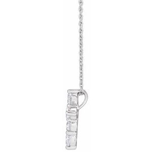 14K White 1 CTW Lab-Grown Diamond Cross 18" Necklace