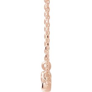 14K Rose 1/4 CTW Lab-Grown Diamond French-Set Bar 18" Necklace