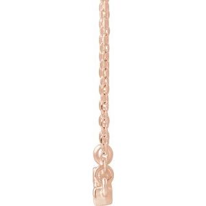 14K Rose 1/8 CTW Lab-Grown Diamond French-Set Bar 18" Necklace