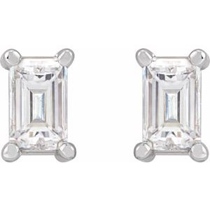 14K White .07 CTW Lab-Grown Diamond Stud Earrings