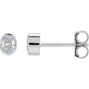14K White 1/5 CTW Lab-Grown Diamond Bezel-Set Earrings