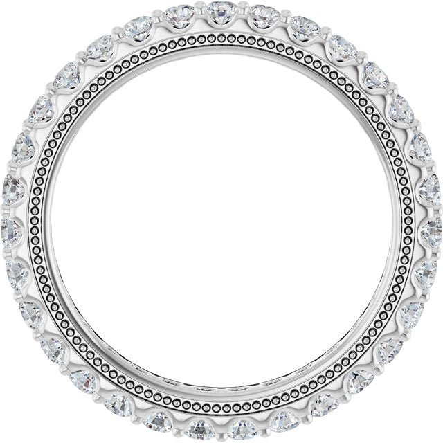 14K White 9/10 CTW Lab-Grown Diamond Eternity Band Size 7