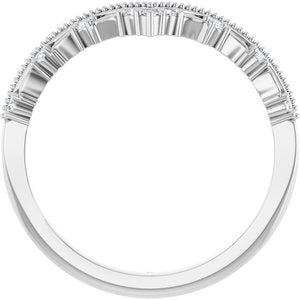 14K White .08 CTW Lab-Grown Diamond Contour Band