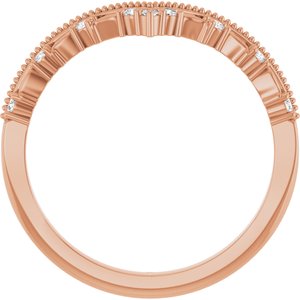 14K Rose .08 CTW Lab-Grown Diamond Contour Band
