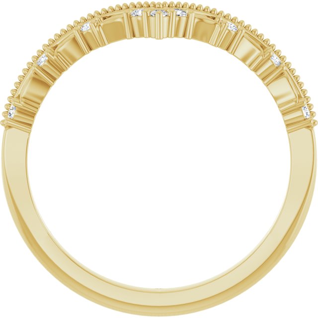 14K Yellow .08 CTW Lab-Grown Diamond Contour Band
