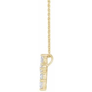 14K Yellow 1 CTW Lab-Grown Diamond Cross 18" Necklace