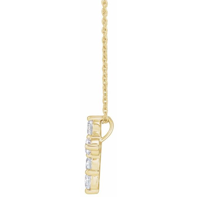 14K Yellow 1 CTW Lab-Grown Diamond Cross 18" Necklace