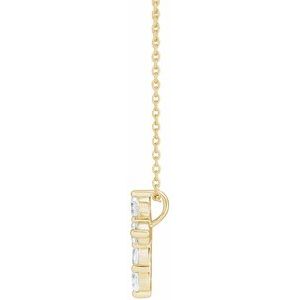 14K Yellow 3/4 CTW Lab-Grown Diamond Cross 18" Necklace