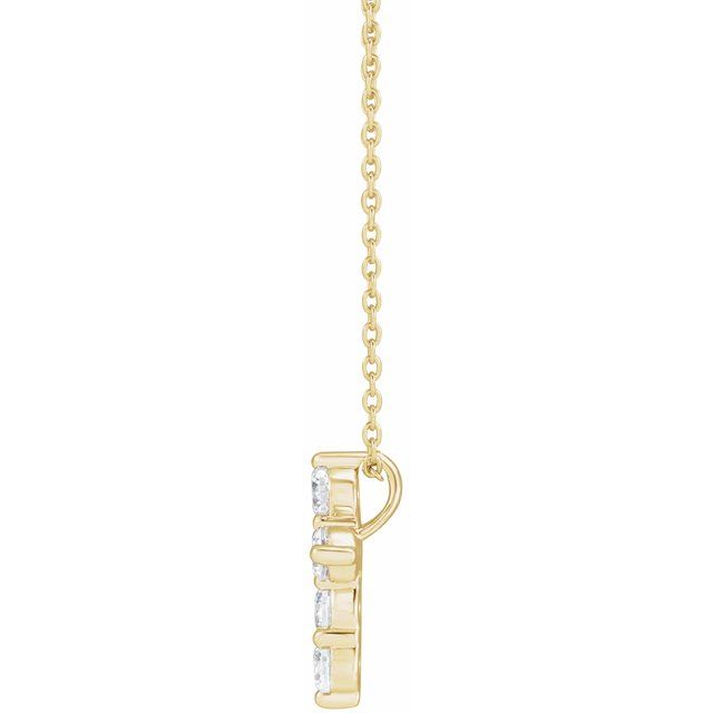 14K Yellow 3/4 CTW Lab-Grown Diamond Cross 18" Necklace