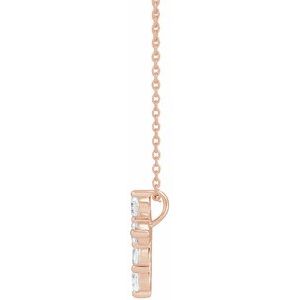14K Rose 3/4 CTW Lab-Grown Diamond Cross 18" Necklace