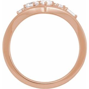 14K Rose 1/2 CTW Lab-Grown Diamond V Ring