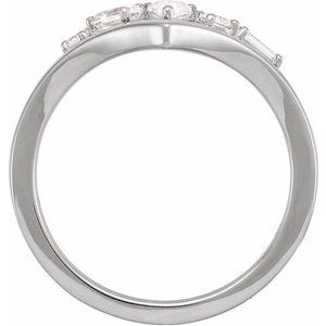 14K White 1/2 CTW Lab-Grown Diamond V Ring