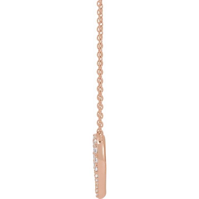14K Rose 3/8 CTW Lab-Grown Diamond Heart 16-18" Necklace