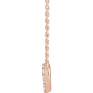 14K Rose 1/5 CTW Lab-Grown Diamond Heart 16-18" Necklace