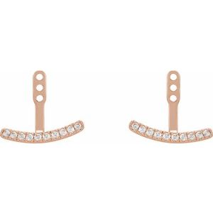 14K Rose 1/5 CTW Lab-Grown Diamond Curved Bar Earring Jackets