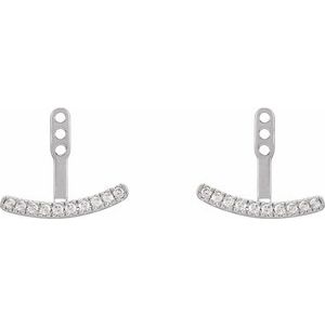 14K White 1/5 CTW Lab-Grown Diamond Curved Bar Earring Jackets