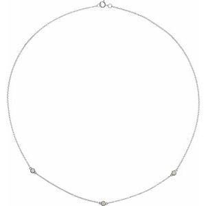 14K White 1/5 CTW Lab-Grown Diamond 3-Station 18" Necklace