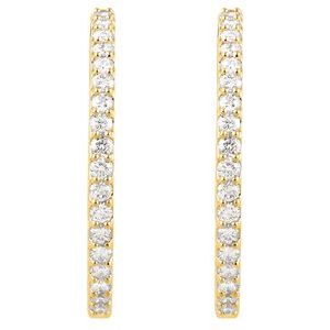 14K Yellow 3 CTW Lab-Grown Diamond Inside-Outside 34.5 mm Hinged Hoop Earrings
