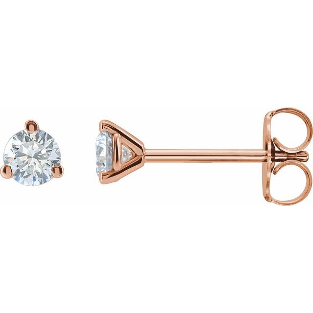 14K Rose 3/4 CTW Lab-Grown Diamond Stud Earrings