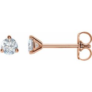 14K Rose 3/4 CTW Lab-Grown Diamond Stud Earrings