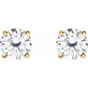 14K Yellow 4.5 mm Stuller Lab-Grown Moissanite Stud Earrings