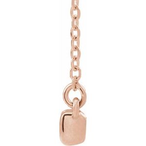 14K Rose 1/2 CTW Lab-Grown Diamond French-Set Bar 18" Necklace