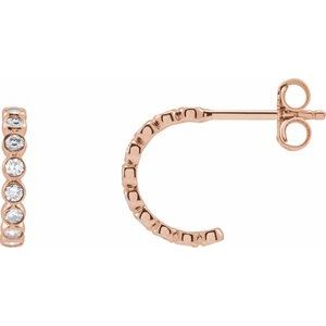 14K Rose 1/3 CTW Lab-Grown Diamond 11.1 mm Hoop Earrings