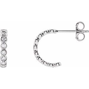 14K White 1/3 CTW Lab-Grown Diamond 11.1 mm Hoop Earrings