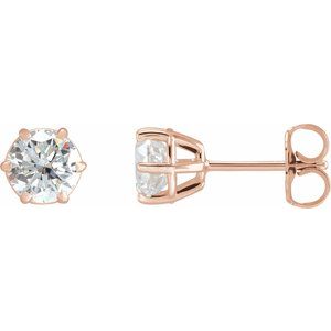 14K Rose 1 1/2 CTW Lab-Grown Diamond Earrings