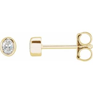 14K Yellow 1/10 CTW Lab-Grown Diamond Bezel-Set Earrings