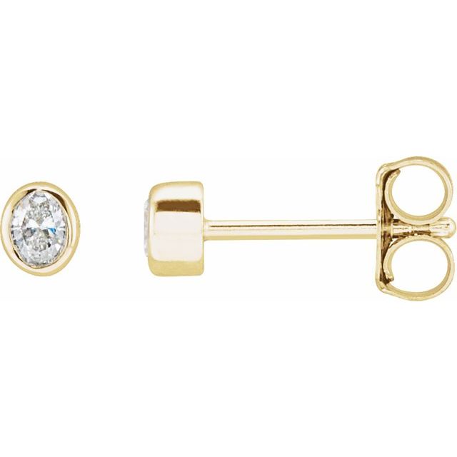 14K Yellow 1/10 CTW Lab-Grown Diamond Bezel-Set Earrings