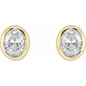 14K Yellow 1/10 CTW Lab-Grown Diamond Bezel-Set Earrings