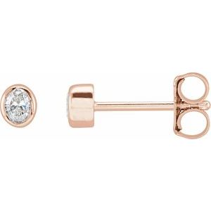 14K Rose 1/10 CTW Lab-Grown Diamond Bezel-Set Earrings