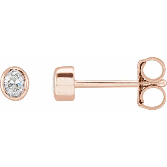 14K Rose 1/10 CTW Lab-Grown Diamond Bezel-Set Earrings