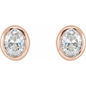 14K Rose 1/10 CTW Lab-Grown Diamond Bezel-Set Earrings