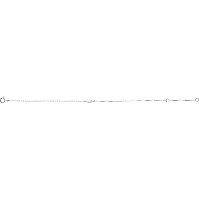 14K White 1/4 CT Lab-Grown Diamond 6 1/2-7 1/2" Bracelet