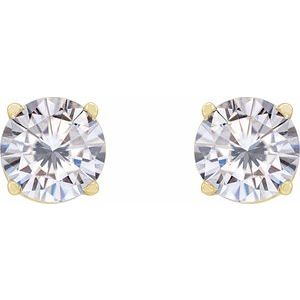 14K Yellow 5.5 mm Stuller Lab-Grown Moissanite Stud Earrings
