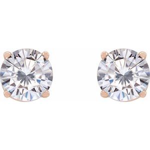 14K Rose 5.5 mm Stuller Lab-Grown Moissanite Stud Earrings