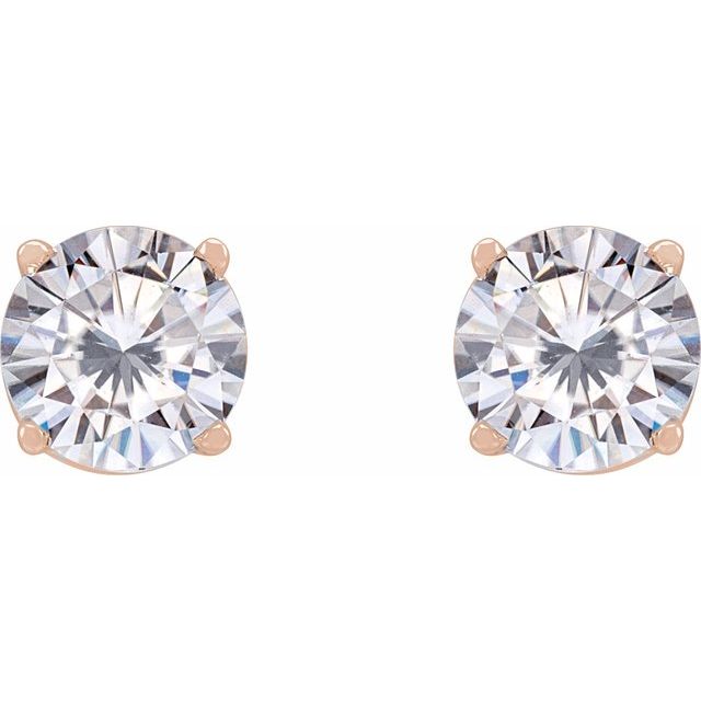 14K Rose 5.5 mm Stuller Lab-Grown Moissanite Stud Earrings