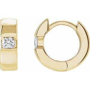 14K Yellow 1/3 CTW Lab-Grown Diamond Hinged Huggie Earrings