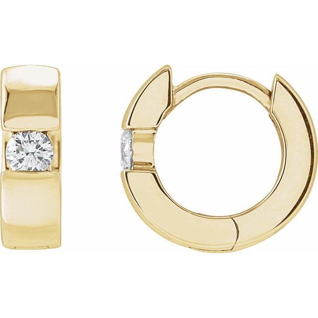 14K Yellow 1/3 CTW Lab-Grown Diamond Hinged Huggie Earrings