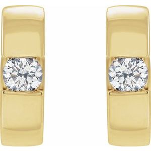 14K Yellow 1/4 CTW Lab-Grown Diamond Hinged Huggie Earrings
