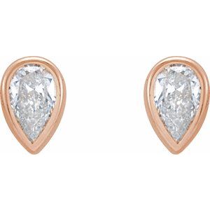 14K Rose 1/5 CTW Lab-Grown Diamond Bezel-Set Earrings