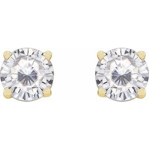 14K Yellow 5 mm Stuller Lab-Grown Moissanite Stud Earrings