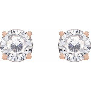 14K Rose 5 mm Stuller Lab-Grown Moissanite Stud Earrings