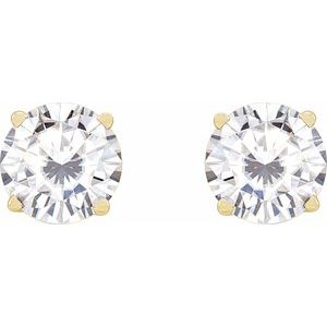 14K Yellow 6.5 mm Stuller Lab-Grown Moissanite Stud Earrings