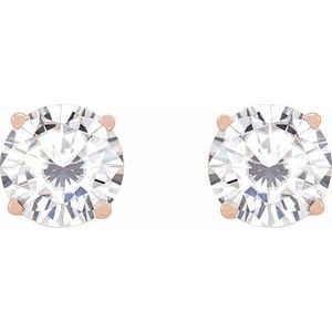 14K Rose 6.5 mm Stuller Lab-Grown Moissanite Stud Earrings