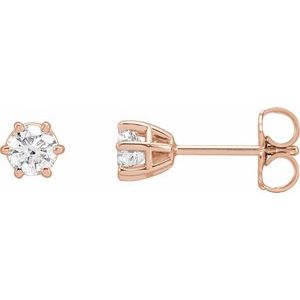 14K Rose 1/2 CTW Lab-Grown Diamond Earrings